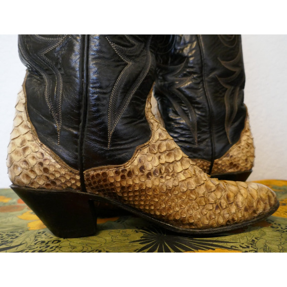 Tony Lama Black Label Womens Western Boots Style 62002 Python Size 5.5 Med - Picture 10 of 16